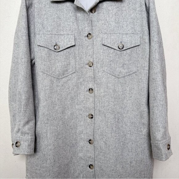 Gentle Fawn Womens Medium Kyleen Shacket Heather Grey - Picture 6 of 12